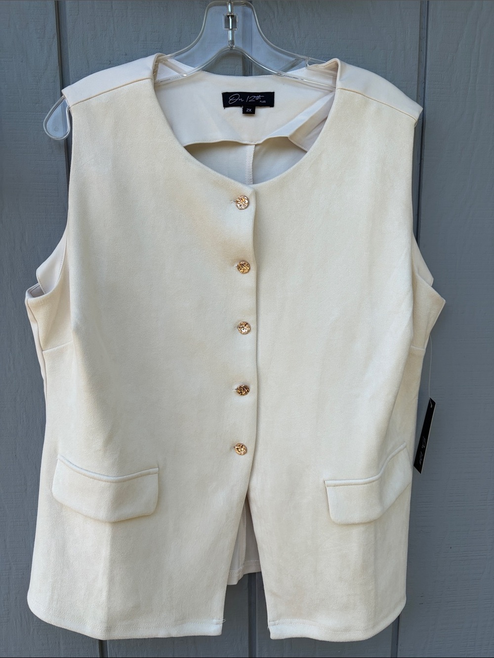 Quiet Luxury Polished Minimalist Women’s Vest Faux Suede Academia On 12th Sz 2x